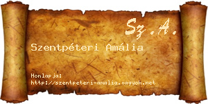 Szentpéteri Amália névjegykártya