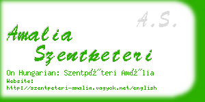 amalia szentpeteri business card
